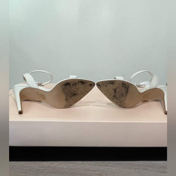 Aldo White Leather Open Pointy Toe Strappy Heels With
Ankle Strap. - Picture 7 of 7